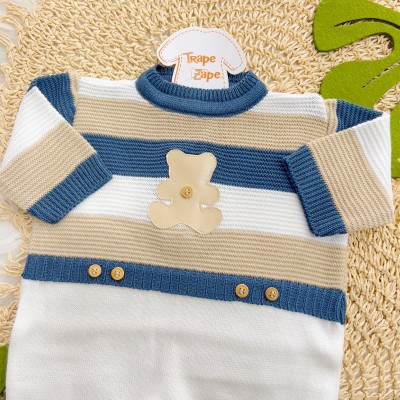  Saida maternidade Fernando - Azul Jeans e Bege